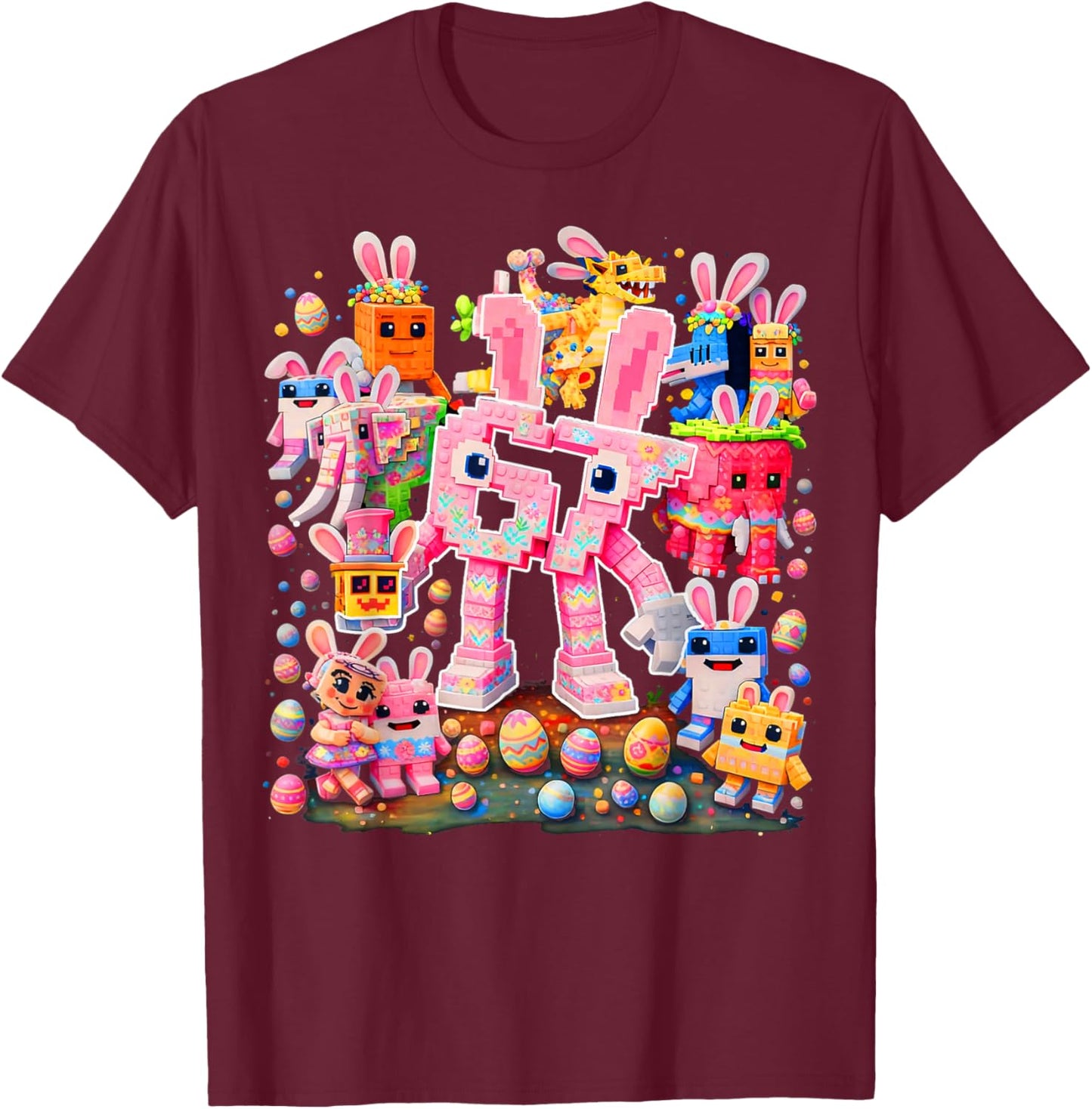 Easter Bunny Brainrot Funny 67 Meme Gifts for Kid Boy Girl T-Shirt - T-Shirt | Maroon