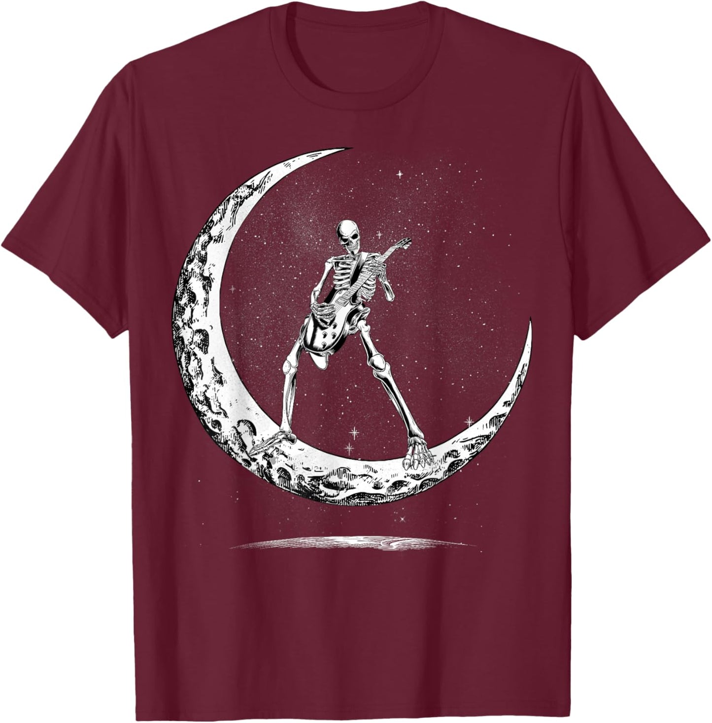 Skeleton Playing Guitar Rock and Roll Band Kids T-Shirt - T-Shirt | Maroon