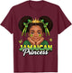 Cute Jamaican Princess Girl Crown Bow Jamaica Pride Girls T-Shirt - T-Shirt | Maroon