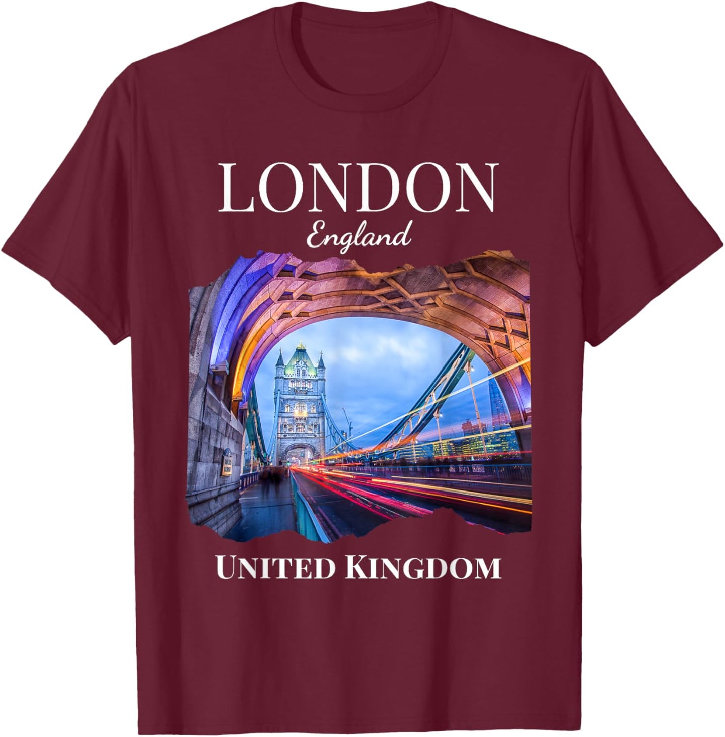 London England Bridge Tower Tourist Souvenir Women Men Kids T-Shirt - T-Shirt | Maroon