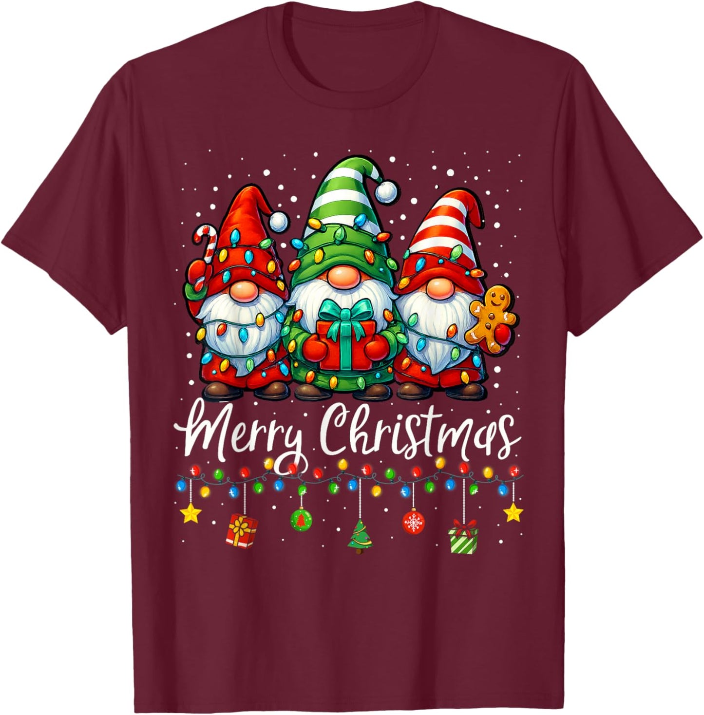 Gnomes Xmas Shirts Merry Christmas Gnome Men Women Kids T-Shirt - T-Shirt | Maroon
