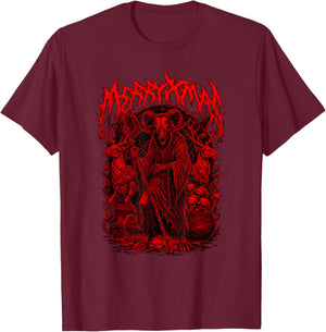 Merry Xmas Heavy Metal Band Parody Death Metal Vintage Santa T-Shirt - T-Shirt | Maroon