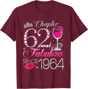 Chapter 62 Fabulous Since 1964 62nd Birthday Queen Diamond T-Shirt - T-Shirt | Maroon
