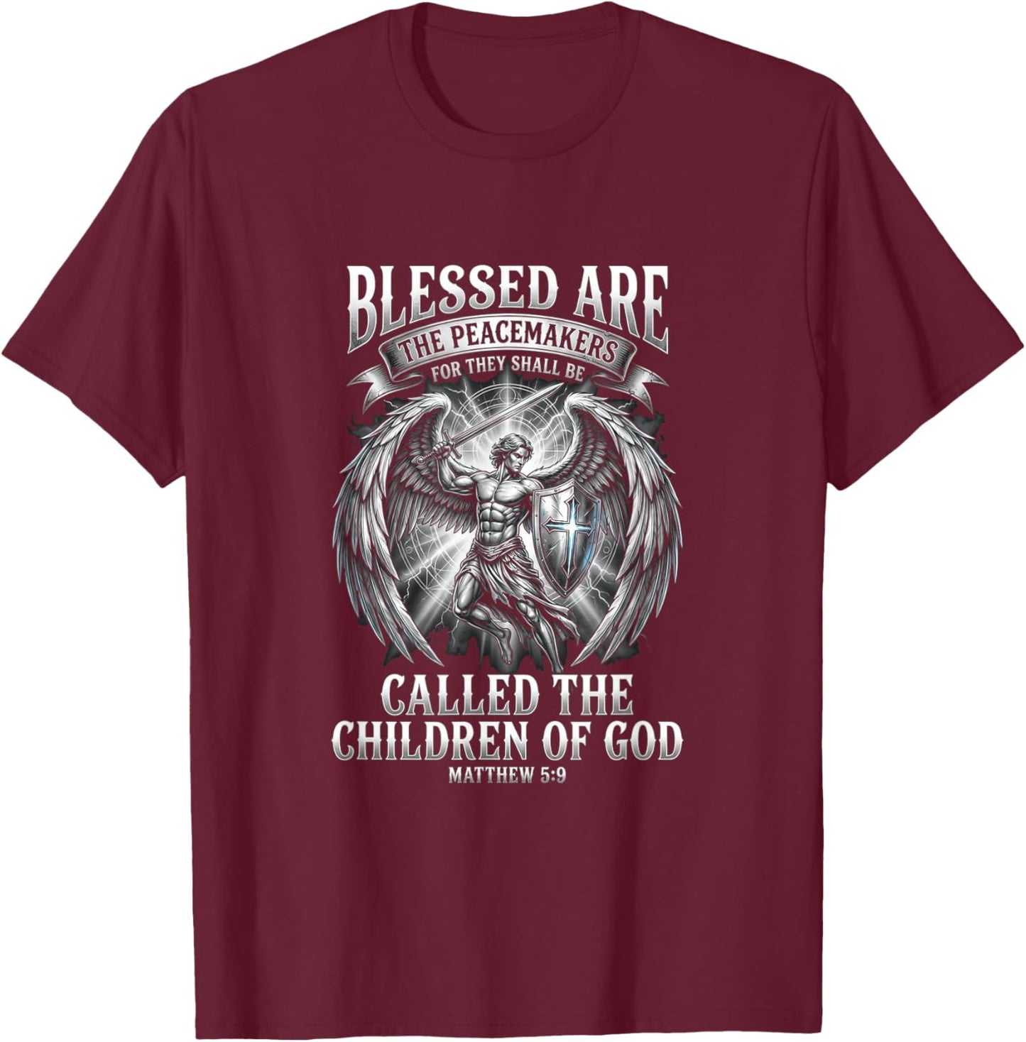 Blessed are The Peacemakers T-Shirt - T-Shirt | Maroon
