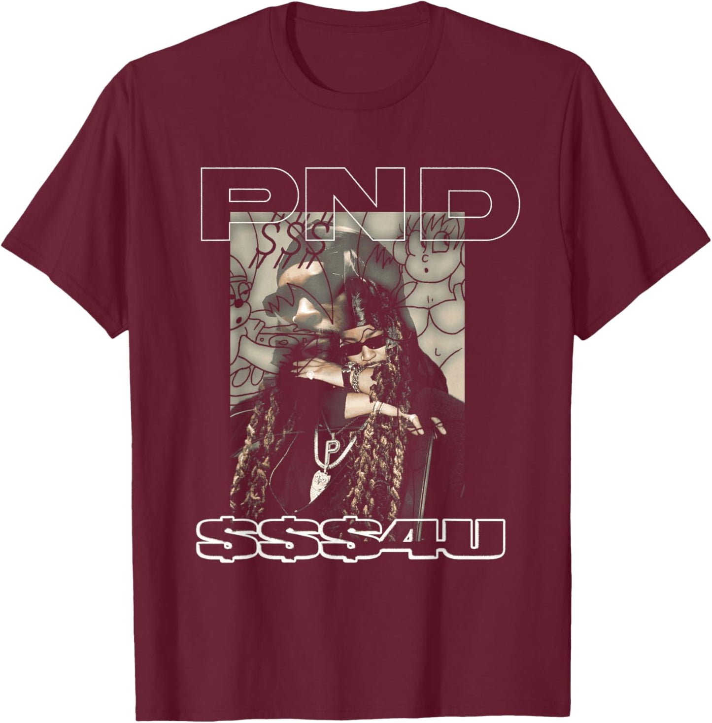 PARTYNEXTDOOR Photo Graphic T-Shirt - T-Shirt | Maroon