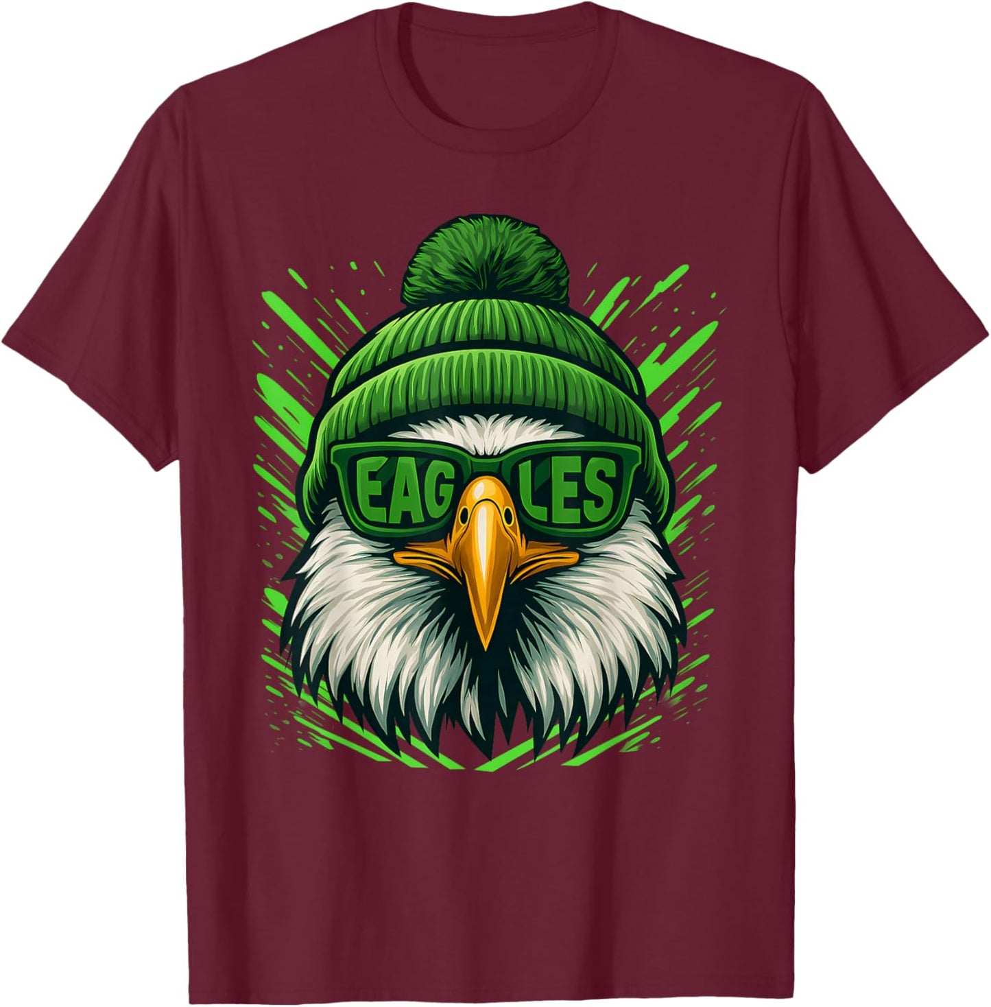 Funny Retro Eagle with Sunglasses Cool Women Kids T-Shirt - T-Shirt | Maroon