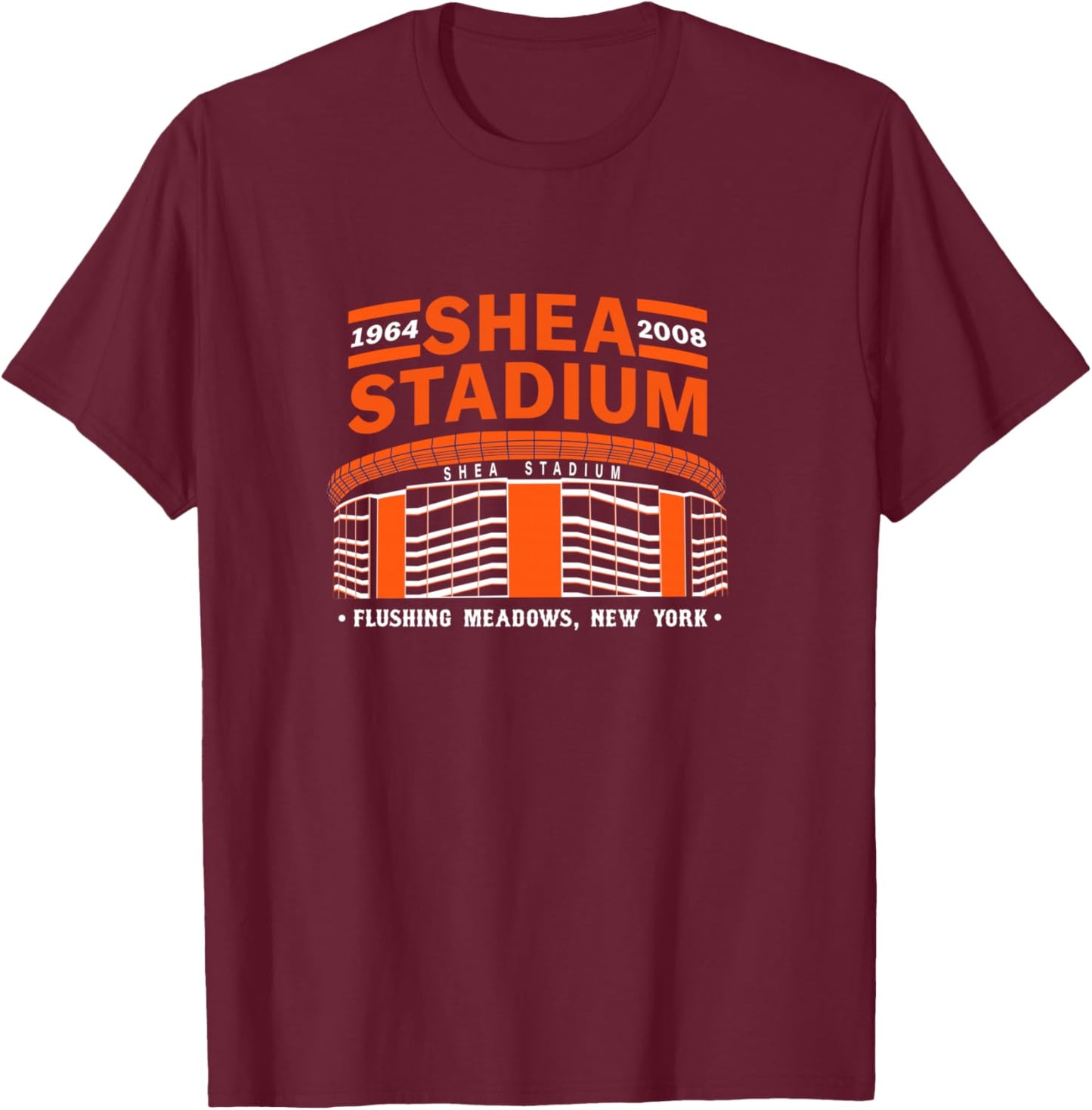 Shea Stadium New York Classic T-Shirt - T-Shirt | Maroon