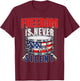 Patriotic Drummer USA Snare Drum American Flag Gift Design T-Shirt - T-Shirt | Maroon