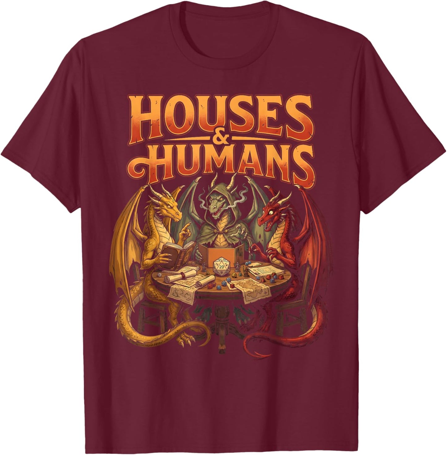 Houses Humans Parody Gaming Design for Gamers Men Boys T-Shirt - T-Shirt | Maroon