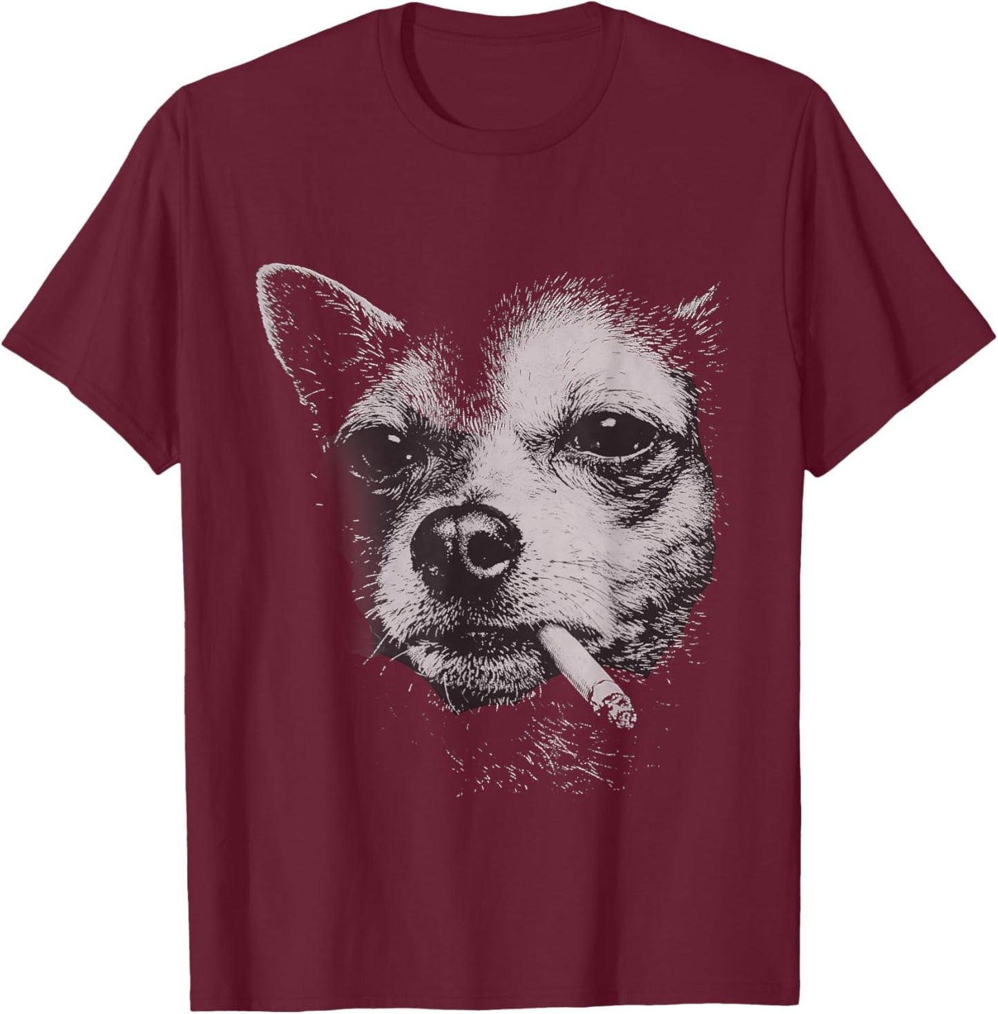 Funny Chihuahua Funny Dog Face Dog Meme Dog Chihuahua T-Shirt - T-Shirt | Maroon