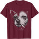Funny Chihuahua Funny Dog Face Dog Meme Dog Chihuahua T-Shirt - T-Shirt | Maroon