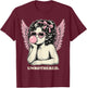 Cute Vintage Cupid Blowing Bubble Gum Unbothered T-Shirt - T-Shirt | Maroon