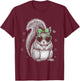 Vintage Squirrel Shamrock Coquette Bow St Patrick's Day Girl T-Shirt - T-Shirt | Maroon