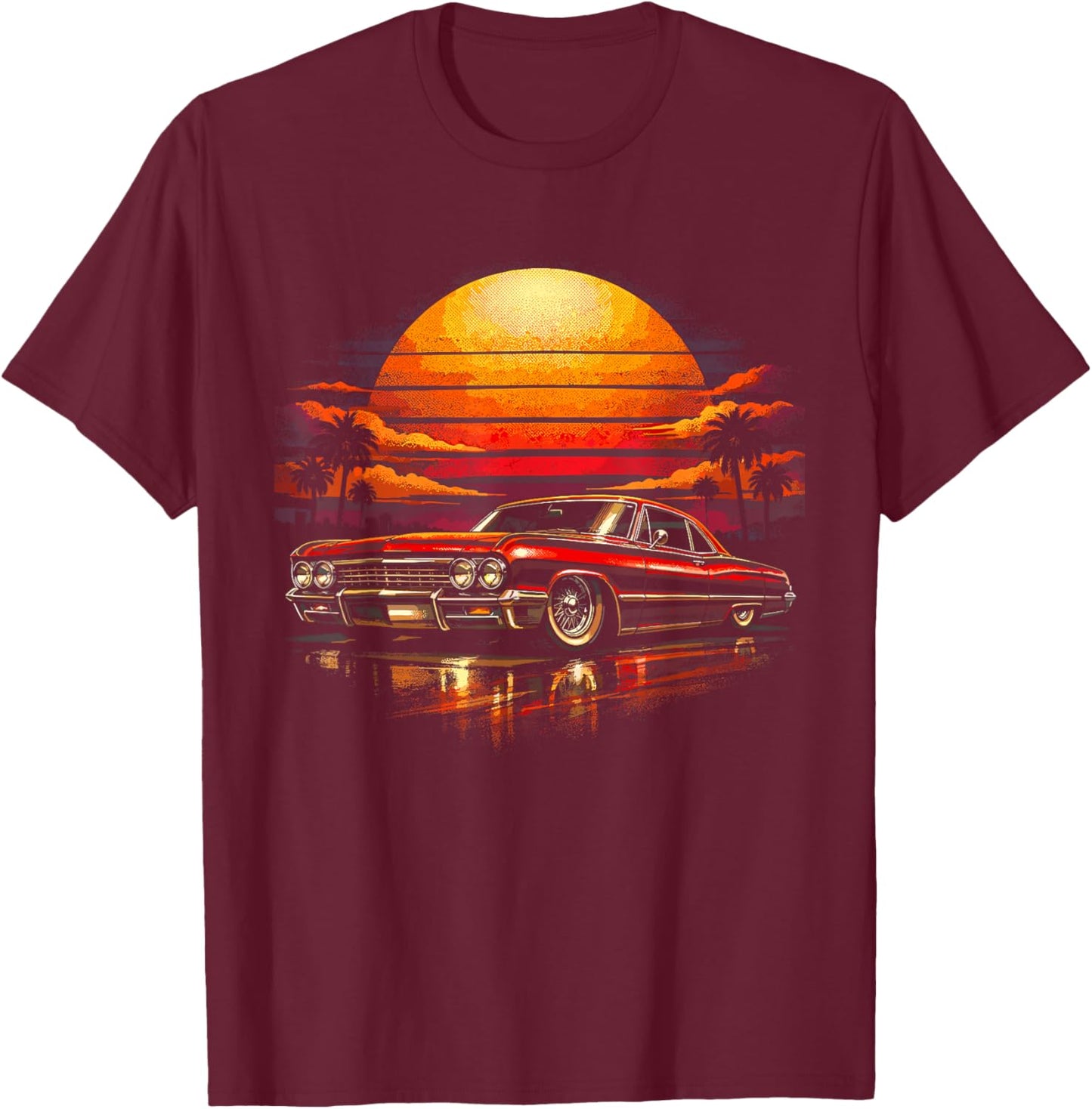 Lowrider Car T-Shirt - T-Shirt | Maroon