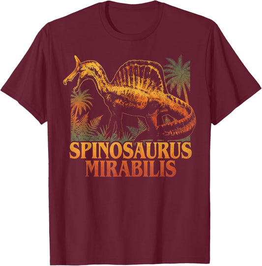 Spinosaurus Mirabilis Vintage Dinosaur Paleontology T-Shirt - T-Shirt | Maroon