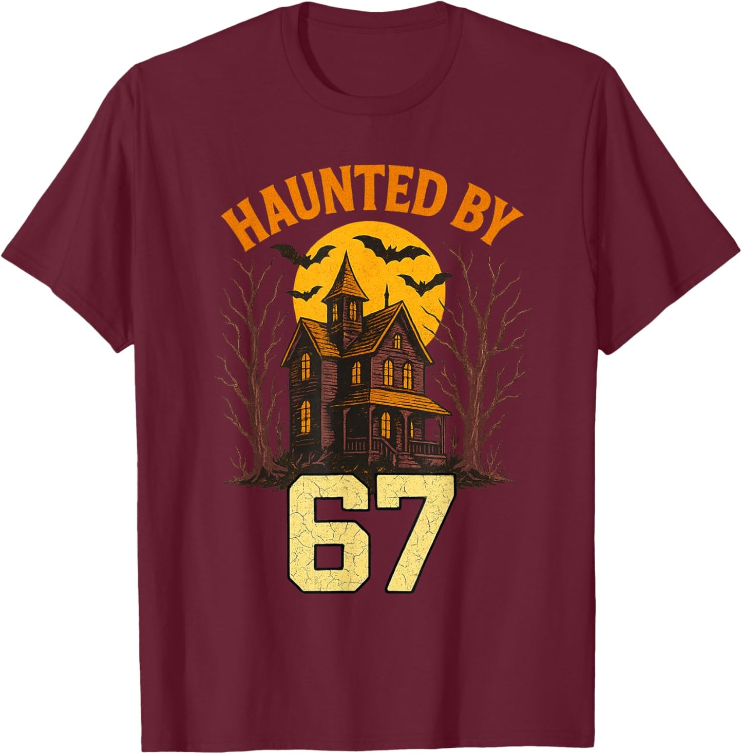 67 Meme Trendy Halloween Funny Six Seven Gen Alpha Teen Boys T-Shirt - T-Shirt | Maroon