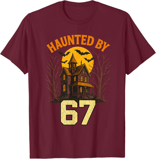 67 Meme Trendy Halloween Funny Six Seven Gen Alpha Teen Boys T-Shirt - T-Shirt | Maroon