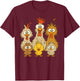Colorful Funny Eagerlys Chicken Art Crazy Chickens Hens T-Shirt - T-Shirt | Maroon
