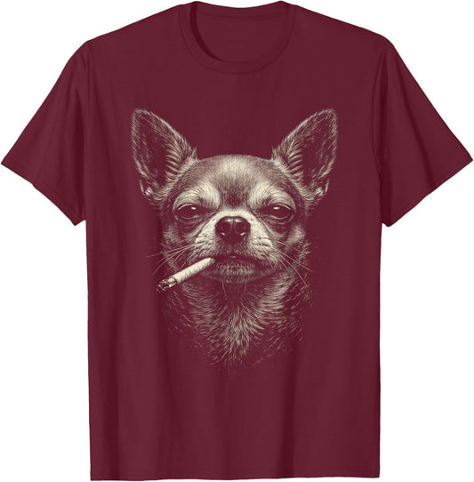 Dog Smoking Cigarette Funny Chihuahua Meme Got That Dog Men T-Shirt - T-Shirt | Maroon