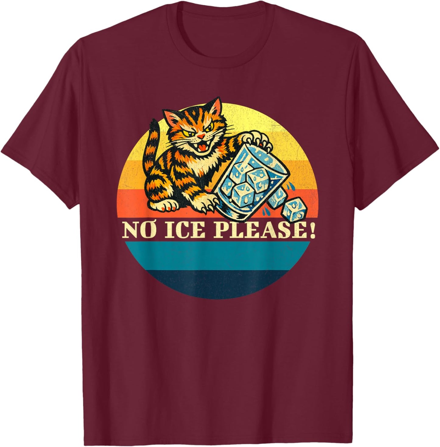 Anti-ICE Cat Abolish ICE Resist Retro T-Shirt - T-Shirt | Maroon