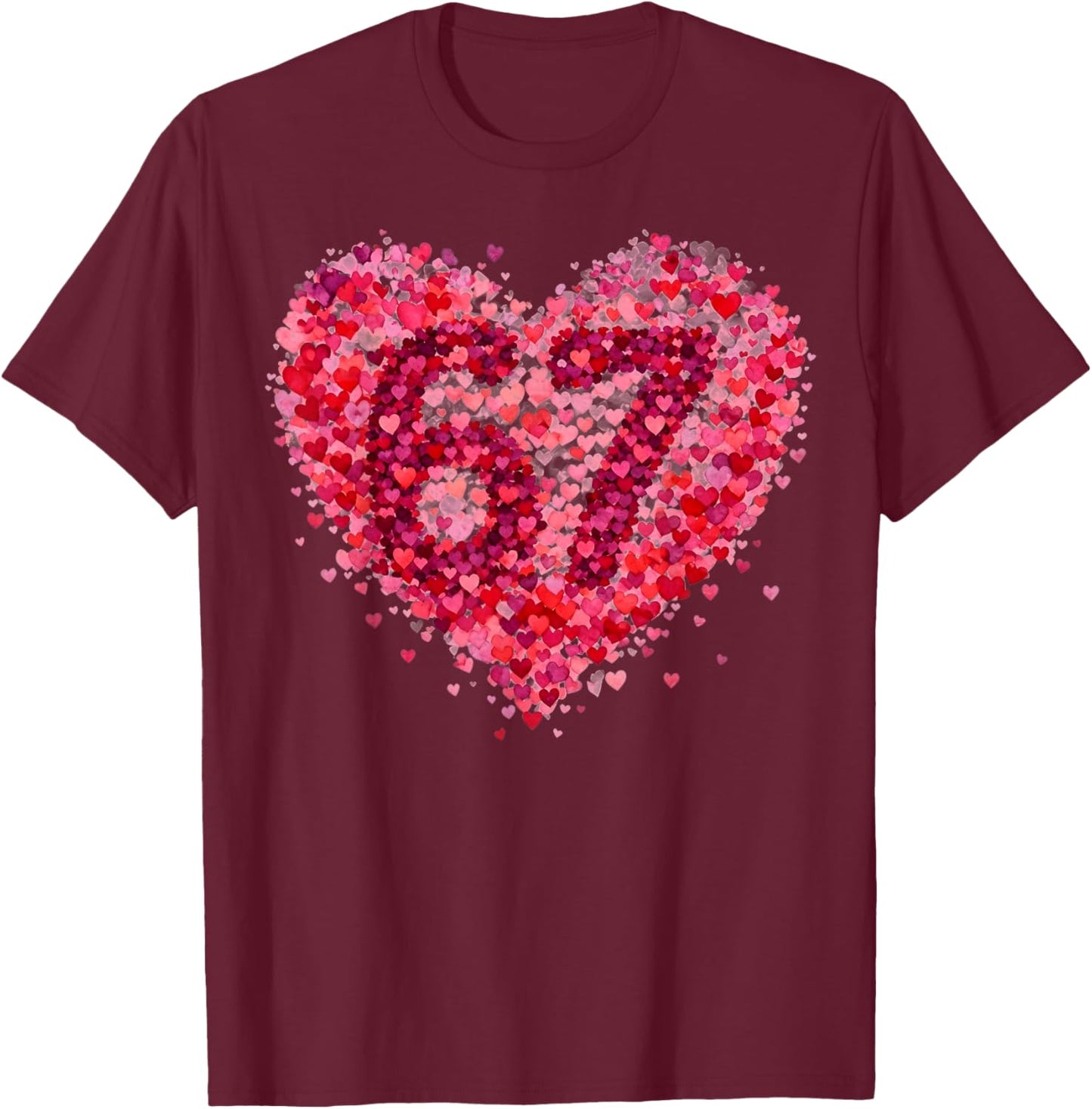 Funny 67 Heart Love Valentine Day Gift Women Kid Boy T-Shirt - T-Shirt | Maroon