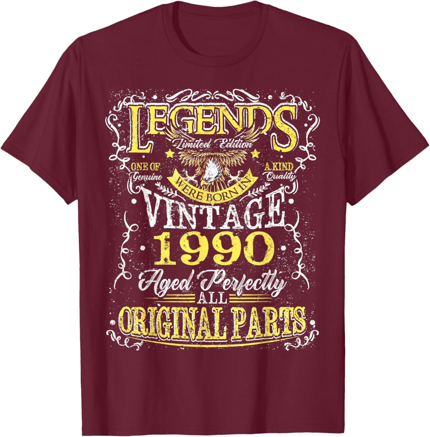 36th Birthday Gift Legend Born in 1990 36 for Years Old T-Shirt - T-Shirt | Maroon