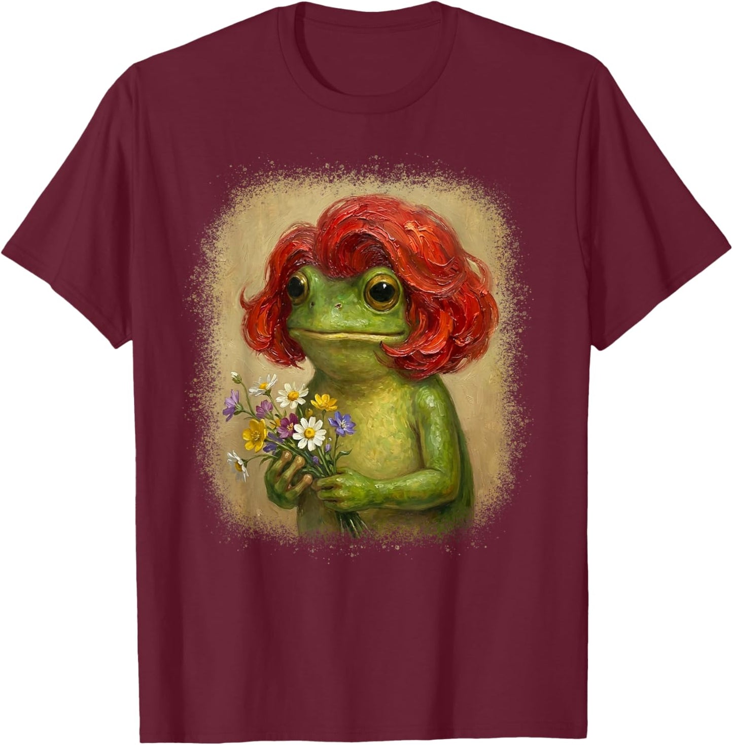 Funny Frog Bob Haircut Meme Women Kids T-Shirt - T-Shirt | Maroon