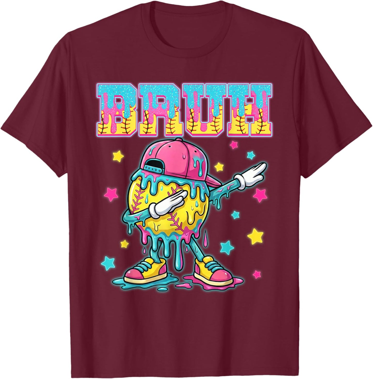 Baseball Life Style 101 Apparel Youth Drip Softball Boys Kid T-Shirt - T-Shirt | Maroon