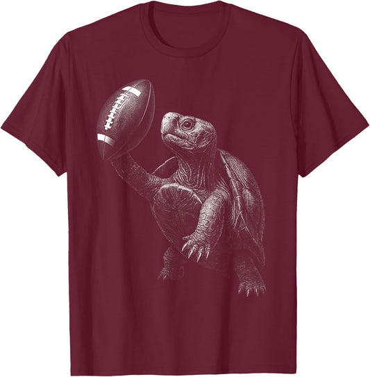 Tortoise American Football Sports Reptile Lover T-Shirt - T-Shirt | Maroon