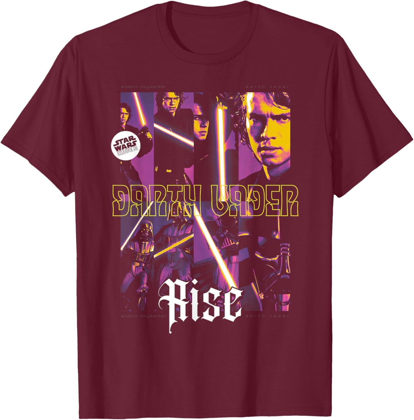 Star Wars Revenge of The Sith Darth Vader Rise T-Shirt - T-Shirt | Maroon