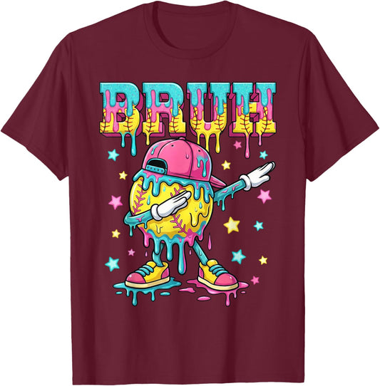 Baseball Life Style Apparel Youth Drip Baseball Boys Kid T-Shirt - T-Shirt | Maroon