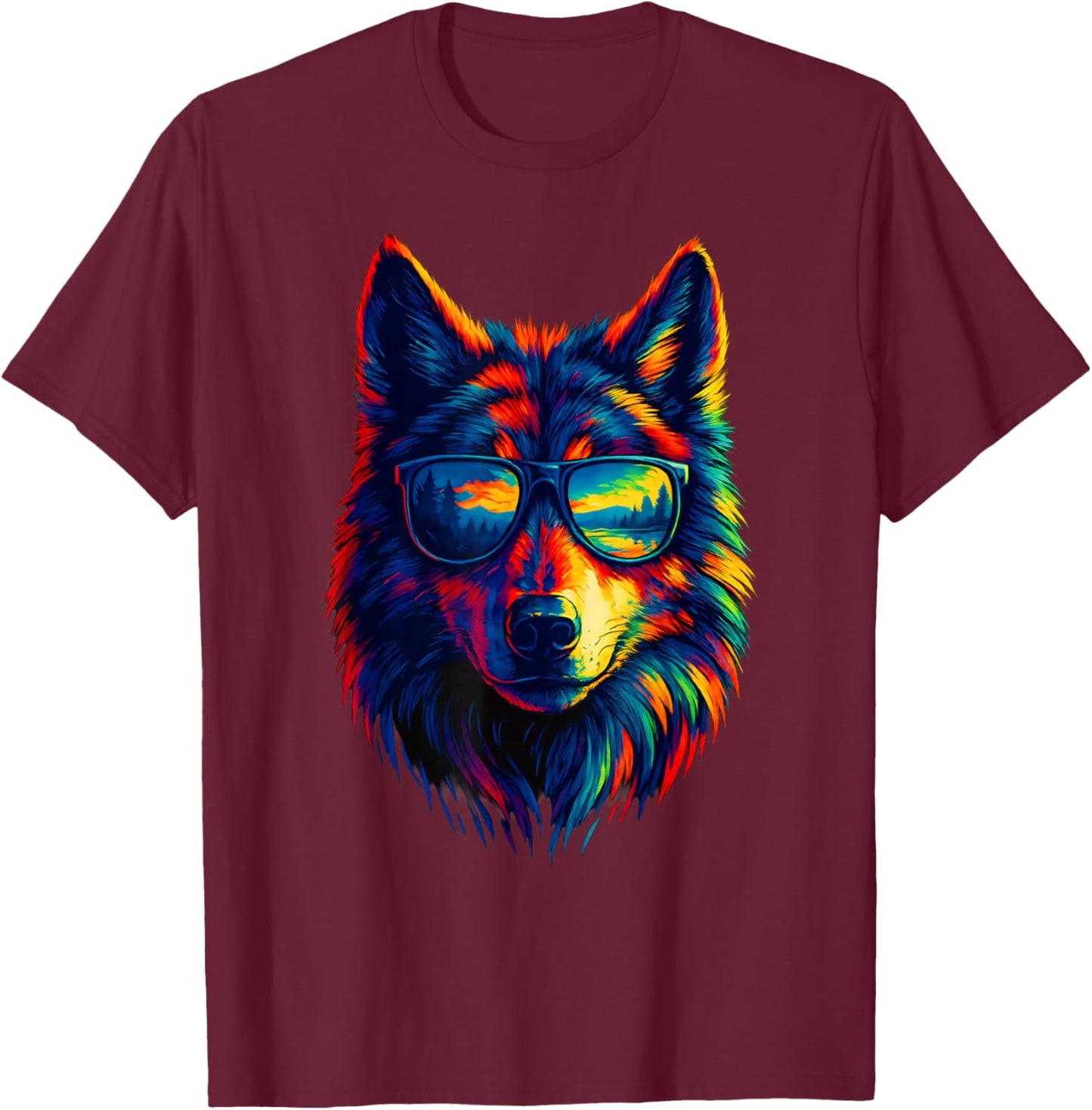 Wolf Nature T-Shirt - T-Shirt | Maroon