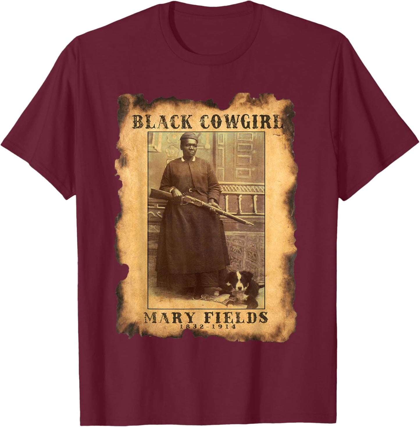 Black Cowgirl Mary Fields African American History Western T-Shirt - T-Shirt | Maroon