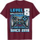 Level 8 Unlocked Birthday Boy Gamer 8th Video Game 2018 T-Shirt - T-Shirt | Maroon