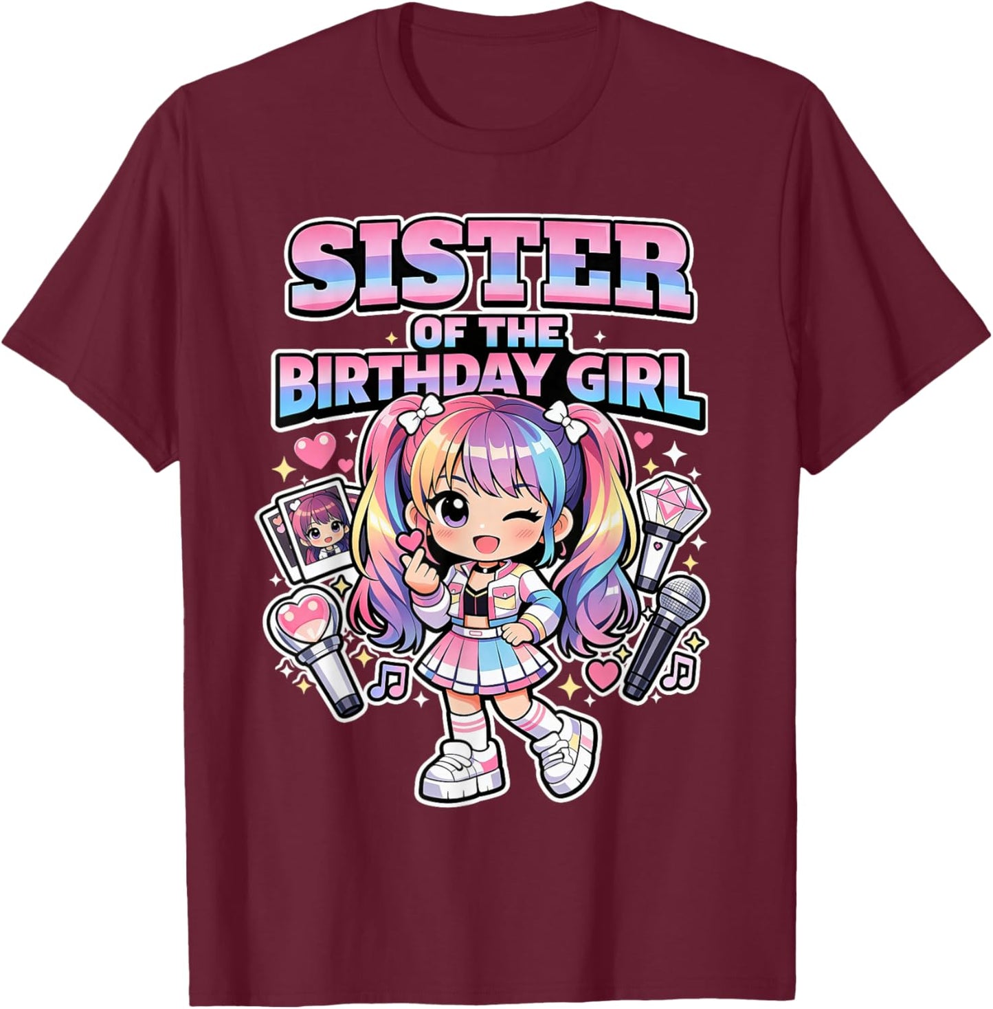 Sister of Birthday Girl Korean Popular Music K-pop Lovers T-Shirt - T-Shirt | Maroon