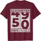 Oldometer 50 Funny 50th Birthday Gift T-Shirt - T-Shirt | Maroon