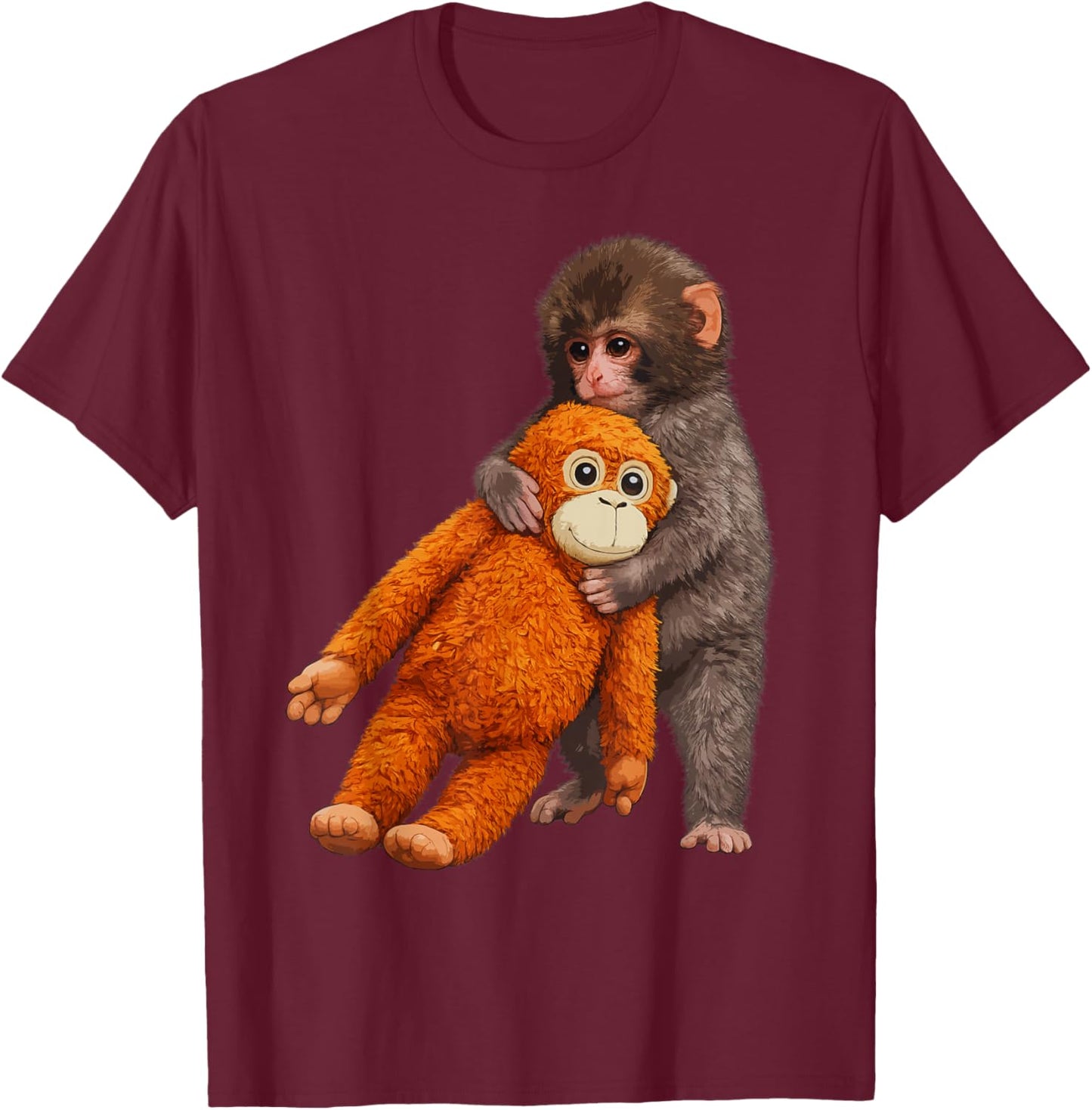 Cute Punch Baby Monkey 2026 T-Shirt - T-Shirt | Maroon