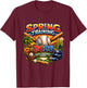Spring Training 2026 Baseball Fan Design Retro Palm Cactus T-Shirt - T-Shirt | Maroon