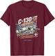 C-130 Hercules Vintage/Retro Collectable Design T-Shirt - T-Shirt | Maroon