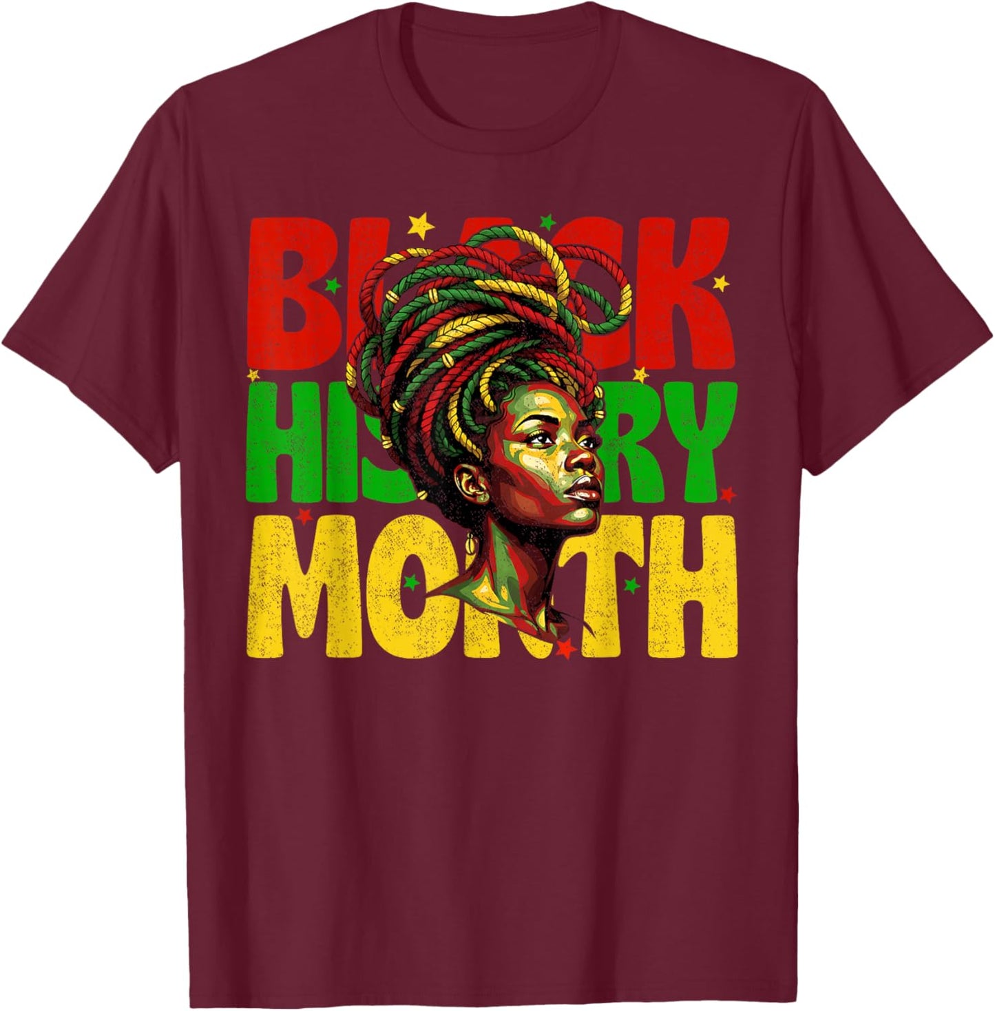 I Am Black History Girls History Month Juneteenth T-Shirt - T-Shirt | Maroon