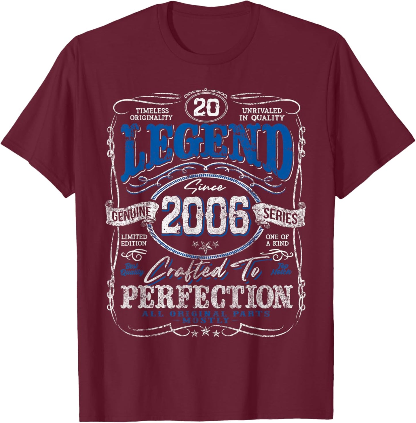 Vintage 2006 Limited Edition Shirt 20 Year Old 20th Birthday T-Shirt - T-Shirt | Maroon