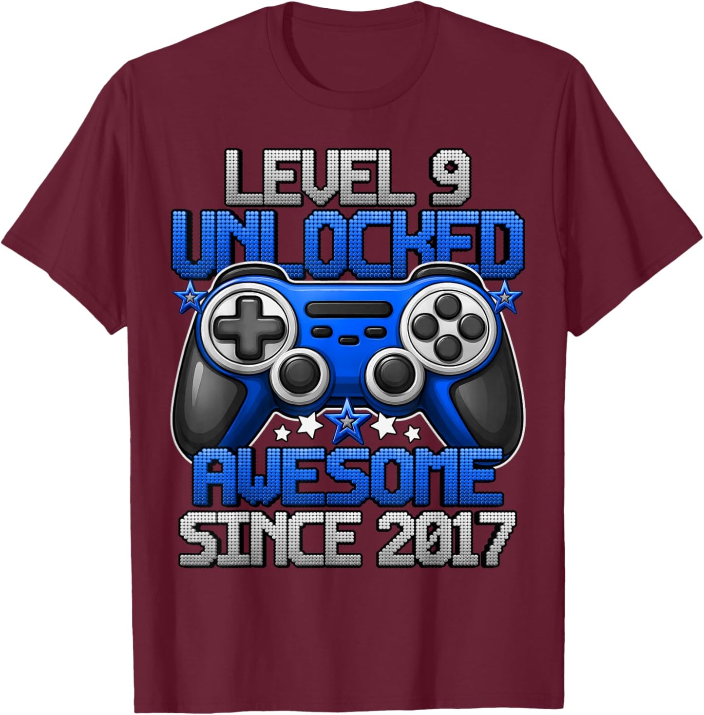 Level 9 Unlocked 9 Year Old Gifts for Boys 9th Birthday Boy T-Shirt - T-Shirt | Maroon