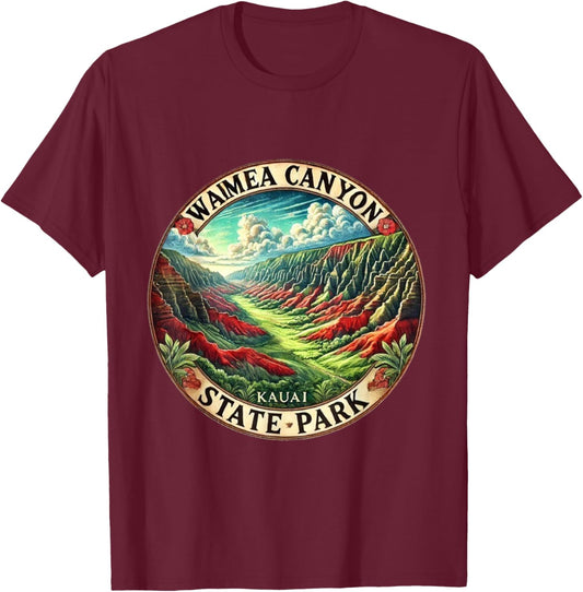 Waimea Canyon State Park Kauai Hawaii T-Shirt - T-Shirt | Maroon