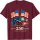 1776 2026 250 Years of Freedom 250th American Anniversary T-Shirt - T-Shirt | Maroon