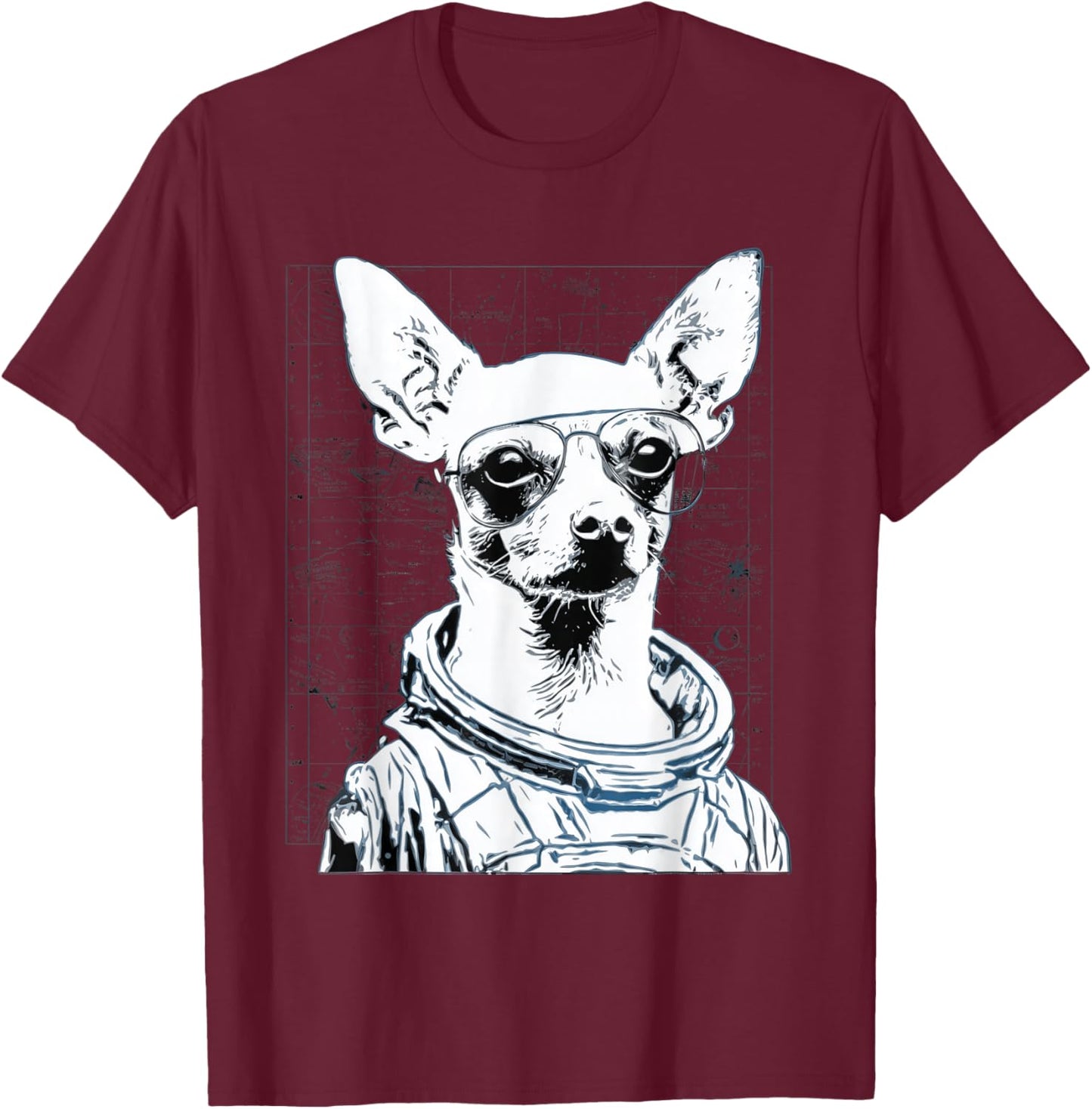 Space Dog Astronaut Chihuahua Funny Sci Fi Design T-Shirt - T-Shirt | Maroon