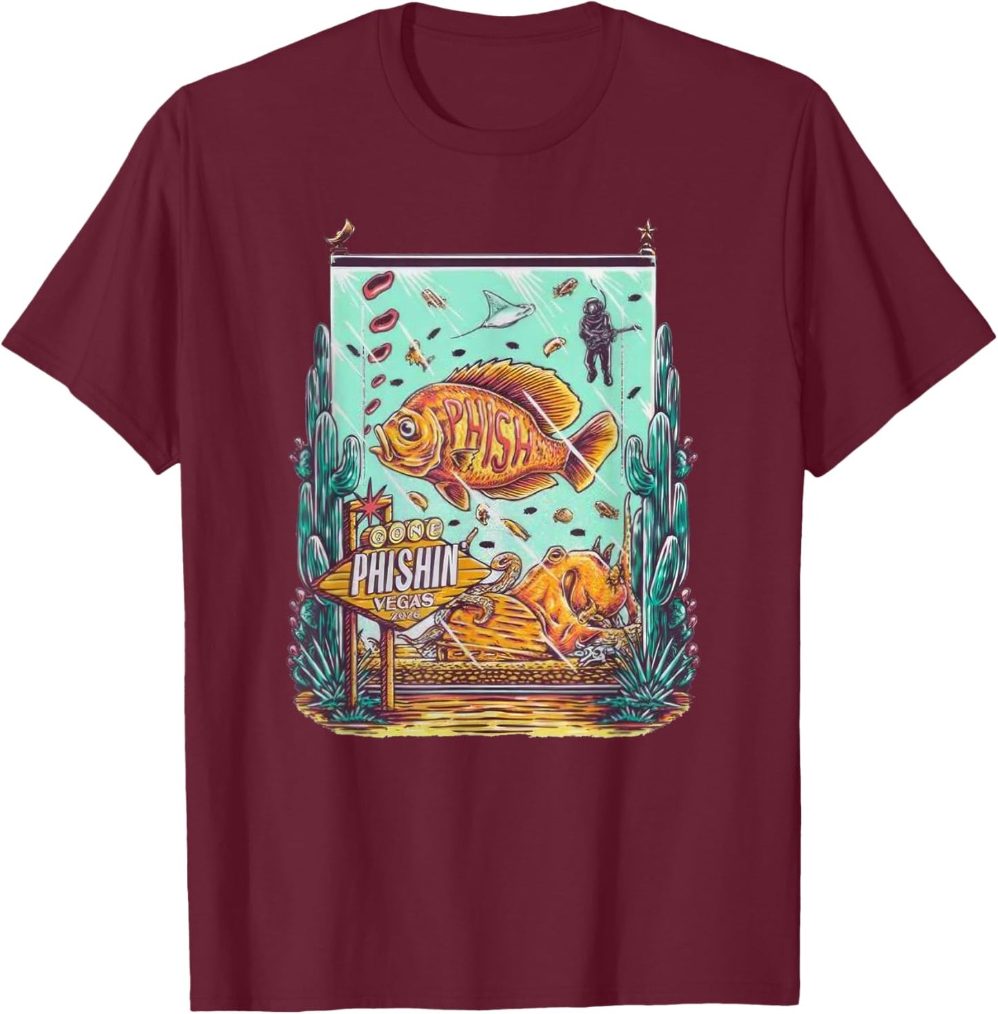 Phish 9 Nights At Sphere Lasvegas 2026 T-Shirt - T-Shirt | Maroon