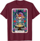 The Reader Skeleton Tarot Card Reading Book Girls Women T-Shirt - T-Shirt | Maroon