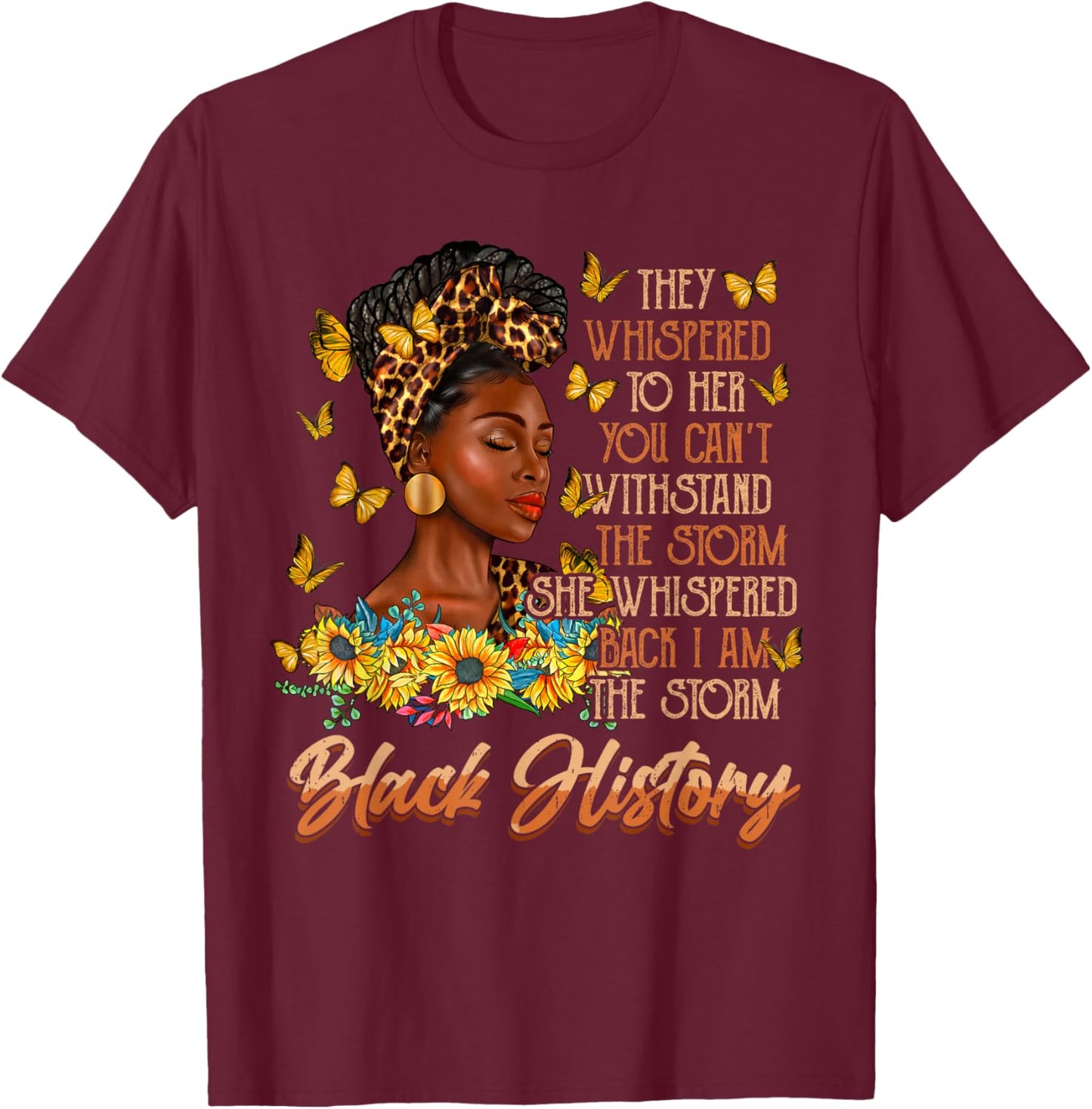 Storm Black History Month Women Melanin African Africa Queen T-Shirt - T-Shirt | Maroon