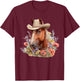 Horse Cowboy Hat Western Flowers T-Shirt - T-Shirt | Maroon