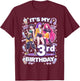 3rd Birthday 3 Year Old Girl Korean Pop Kpop Bday Party T-Shirt - T-Shirt | Maroon